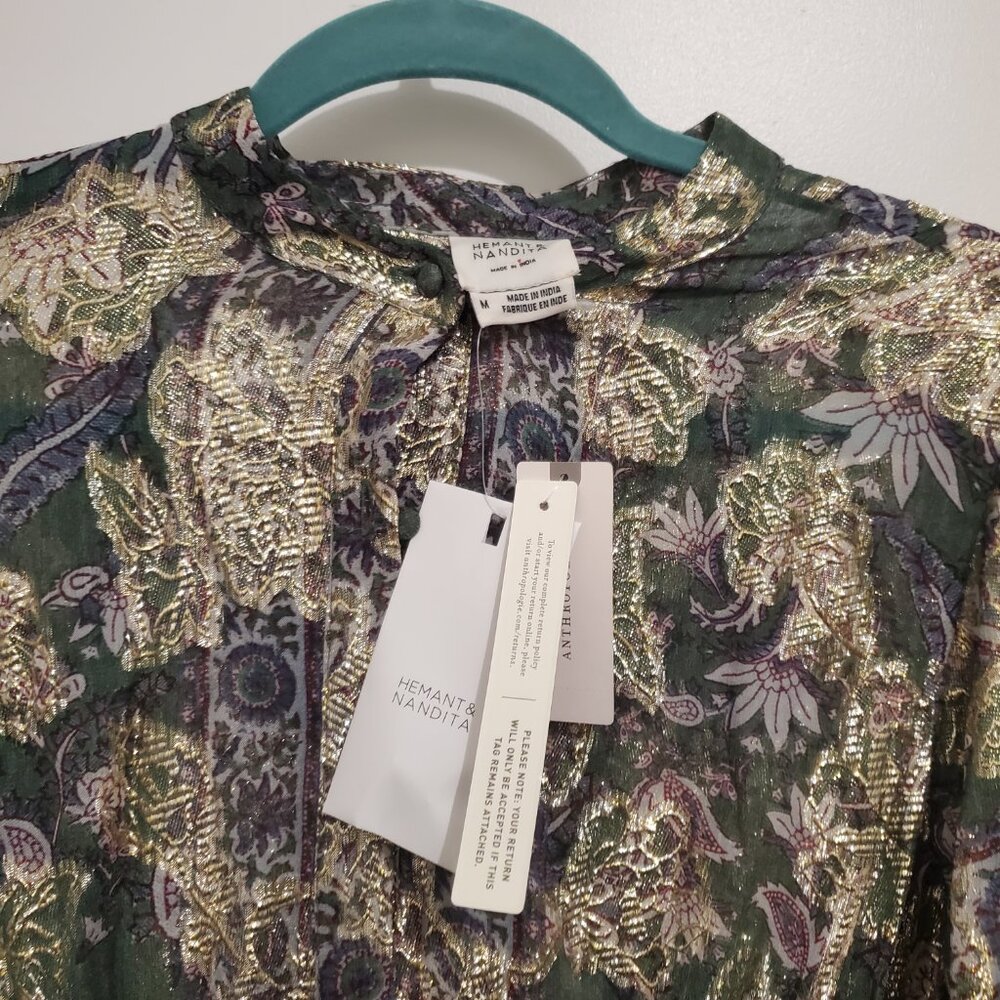 HEMANT & NANDITA Printed Belted Shirt Dress - Picture 5 of 6